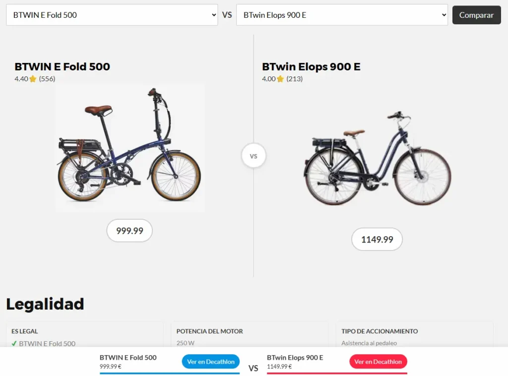 comparativa bicicletas electricas